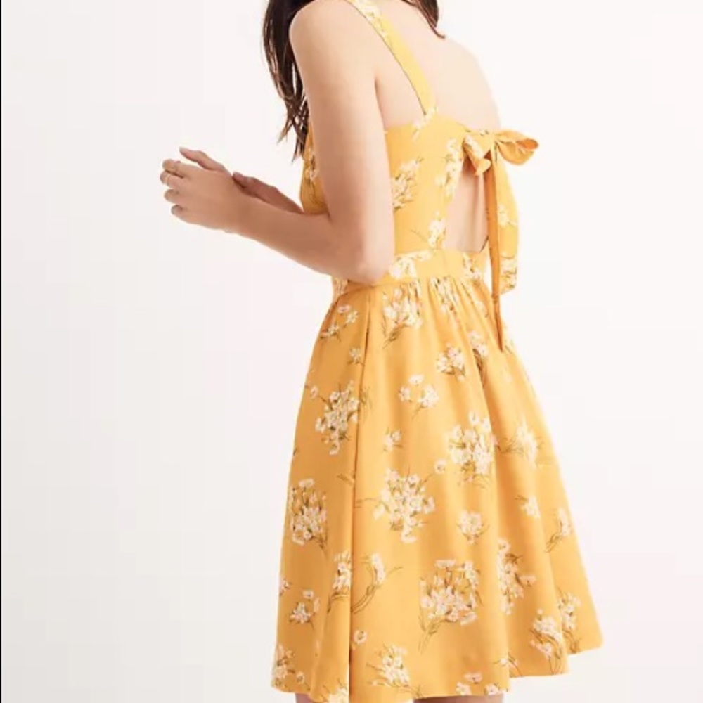 Madewell Silk Fleur Bow-Back Dress
